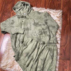 Tie Dye Hoodie Jacket & Shorts lounge set